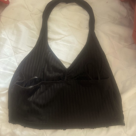 Lace Ruched Halter Top - Picture 2 of 2